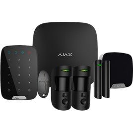Kit de Alarma Profesional Ajax Negra (Central Hub2 4G - 2 Sensores Pir con Cámara - Mando - Sensor Magnetico - Teclado - Sirena Interior)