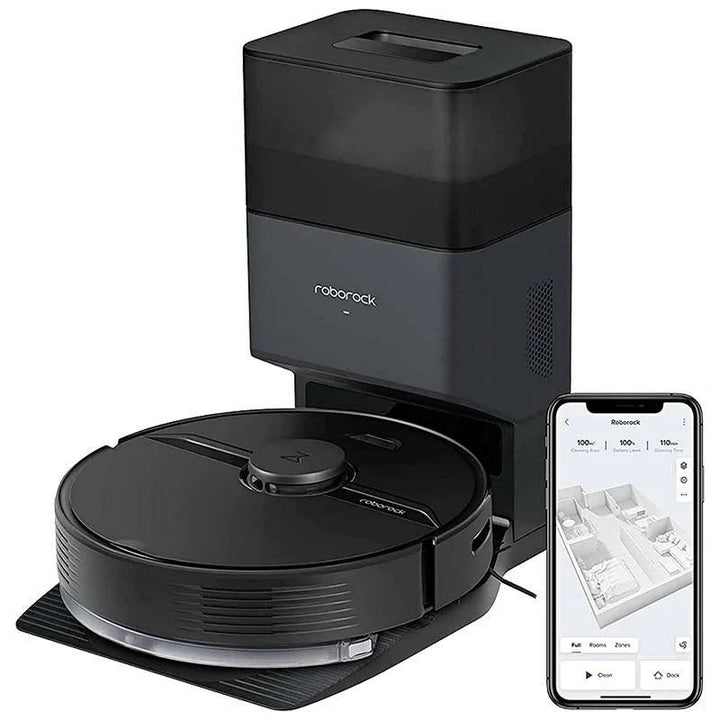 Robot Aspirador Roborock Q7 Plus - Wifi - Friegasuelos Negro Con Base Inteligente