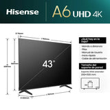 Hisense 43A6N 43" - Smart TV - DLED UltraHD 4K Dolby Vision VIDAA