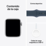 Apple Watch SE | GPS | 44mm | Caja Aluminio Plata | Correa deportiva Azul | M/L - MREE3QL/A