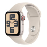 Apple Watch SE | GPS + Cellular | 40mm | Caja Aluminio Blanco | Correa deportiva Blanco Estrella | M/L - MRG13QL/A