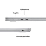 Apple MacBook Air 15.3" | Chip M5 | 16GB RAM | 1TB SSD | CPU 10 núcleos | GPU 10 núcleos | Plata - MDVA4Y/A