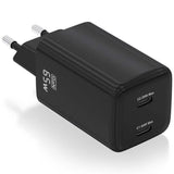 Cargador de Pared GaN Aisens ASCH-65W2P040-BK 2xUSB Tipo-C 65W Negro