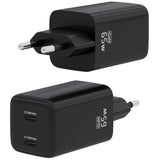 Cargador de Pared GaN Aisens ASCH-65W2P040-BK 2xUSB Tipo-C 65W Negro