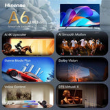 Hisense 43A6S 43" Smart TV QLED 4K UltraHD 60Hz Smart TV VIDAA HDR10 Dolby Vision