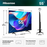 Hisense 55A6S 55" Smart TV LED UHD 4K Dolby Vision y Smart IA