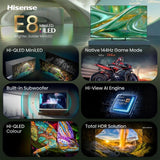 Hisense DLED 75E8S 75" Smart TV 4K Ultra HD VIDAA Dolby Vision IQ Dolby Atmos