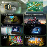 Hisense QLED 55E8S - 55" - Smart Tv - 4K UltraHD 144Hz HomeOS HDR10+ Dolby Vision