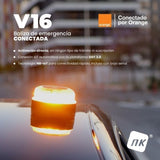 Luz de Emergencia NK Connected EL2024-C1 V16 Homologada Base Imantada Geolocalizable Funciona a Pilas