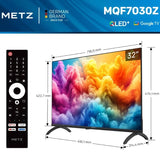 Metz QLED+ 32MQF7030Z 32" Smart Tv Wifi HD