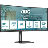 Monitor AOC CU34V5C 34" VA UltraWide QHD 100Hz Altura Ajustable Altavoces MultiView Curvo USB-C