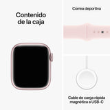 Apple Watch Series 9 | GPS | 41mm | Caja Aluminio Rosa | correa deportiva Rosa | Talla M/L - MR943QL/A