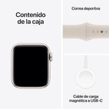 Apple Watch SE | GPS + Cellular | 40mm | Caja Aluminio Blanco | Correa deportiva Blanco Estrella | M/L - MRG13QL/A