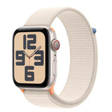 Apple Watch SE | GPS + Cellular | 44mm | Caja Aluminio Blanco | Correa Loop deportiva Blanco Estrella - MRH23QL/A